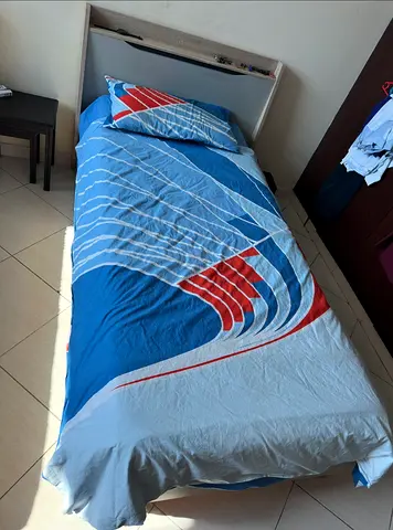 Single bed frame with mattress