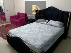 Two bedrooms, a living room, a bathroom, and two balconies for rent. Fully furnished with internet.