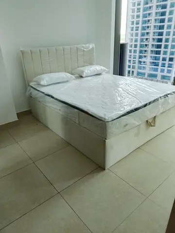 Queen size bed frame with mattress -