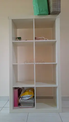 White 9-Cube Storage Shelf Unit - Good Condition