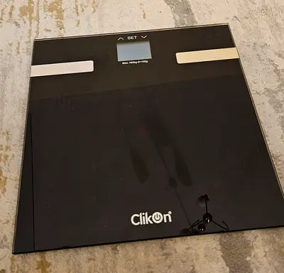 Clikon digital body scale - glass bathroom weighing scale (black)