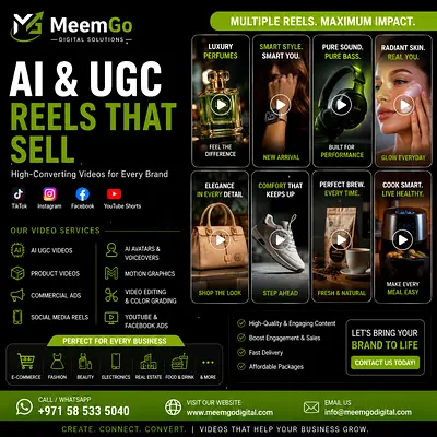AI UGC Video Creator Dubai | Product Video Editing UAE | TikTok, Instagram Reels, Facebook Ads