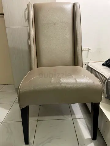 High-Back Dining Chair with Faux Leather Upholstery