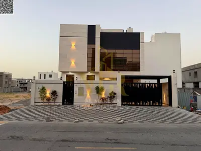 🔥 Luxury villa for sale in Al Bahia – Ajman | Built-up area 4,500 sq ft | 6 bedrooms + maid's room | 9 bathrooms | Majlis and guest lounge | 3 kitche