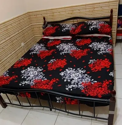Simple double bed 160x200 cm with mattress