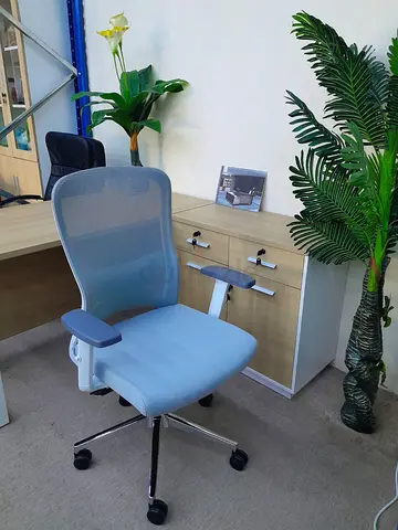 Modern Light Blue Mesh Office Chair
