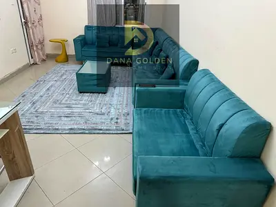 Available today, two rooms, a hall, two bathrooms, a balcony, a sea view, furnished with hotel furniture, Sharjah, Al Taawun, second inhabitant, new