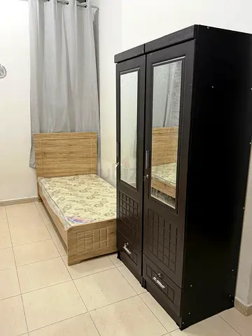 New 2 Single Bed with Medicated Mattress and 2 Dark single Wooden Wardrobe - Good Condition
