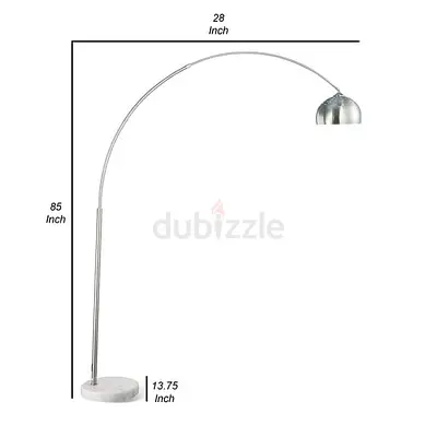 Arc Floor Lamp with Marble Base and Metal Dome Shade