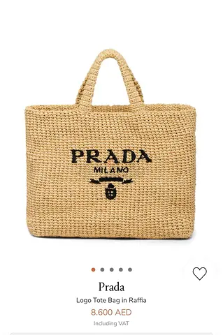 Prada Raffia Large Tote Bag