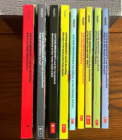 Set of 10 Captain Underpants Childrens Books by Dav Pilkey - Paperback Collection