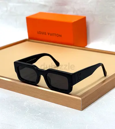 Black Louis Vuitton Rectangular Sunglasses - Authentic Designer Shades
