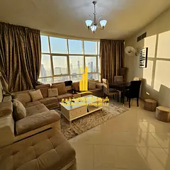 Luxury apartment, first occupancy, one bedroom and living room with a balcony and open view. Ajman,