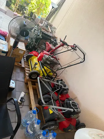 Used petrol lawn mowers - assortment of functional units (collection) garden equipment