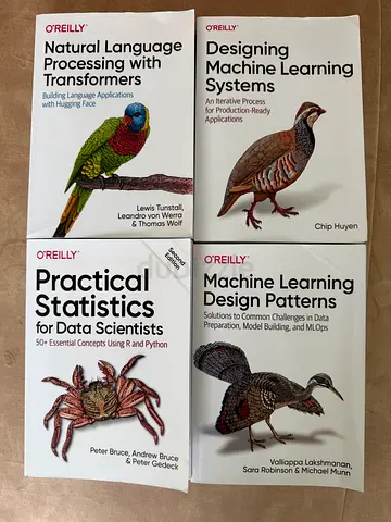Set of 4 OReilly Data/ML Books — Practical Statistics, ML Design, Designing ML Systems