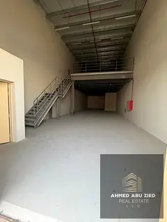 Premium warehouse in Al Jurf with a spacious layout and mezzanine, offering a total area of 3,240 sq