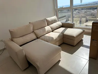 IKEA Esklstuna L Shape Sofa Bed Beige Excellent condition