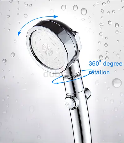 3-Mode, Adjustable Handheld Shower Head with Stop Button