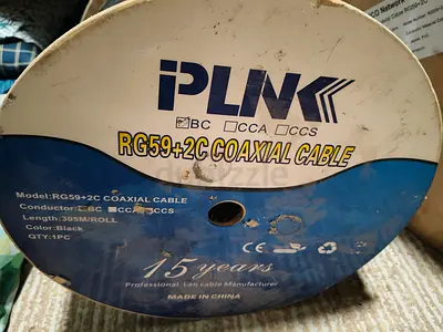 PLNK RG59+2C CCTV Coaxial Cable BC Copper – Brand New