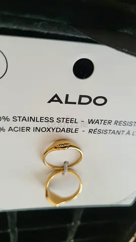 Pair of ALDO gold-tone rings (new on card)