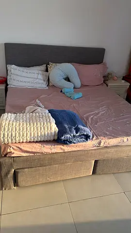 King size bed w/ storage and nightstands