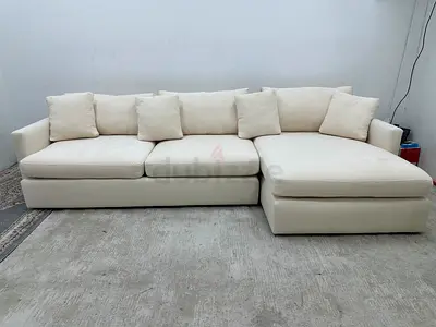 As perfect condition cratebarrel beige color lshape sofa