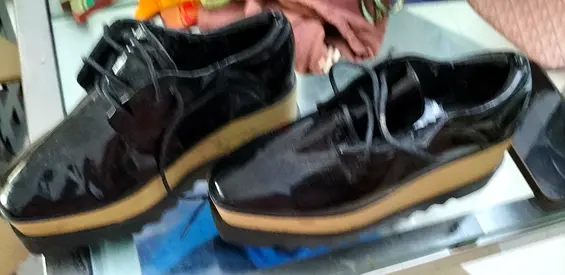 Womens Black Patent Platform Shoes