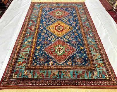 6x9 ft | 180 x 270 cm | 1.8 x 2.7 meters| High quality Brand new Handmade persian shiraz Carpet