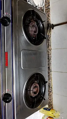 Used 2-Burner Stainless Steel Gas Stove (GEEPAS) - Working