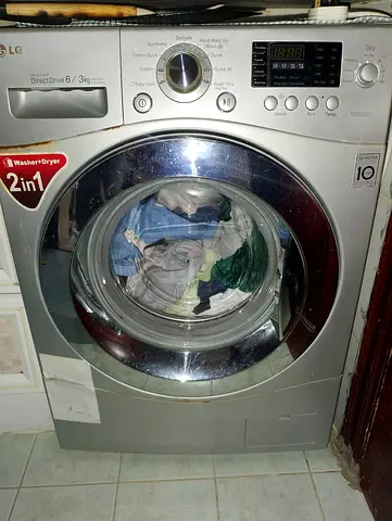 LG 2-in-1 Front Load Washer Dryer - Silver, Good Working Condition