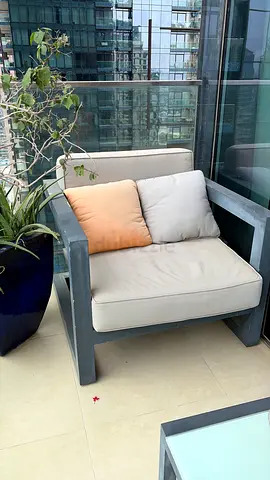 Single outdoor patio armchairs with cushions 1 Sun-lounger - needs upholstered