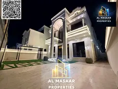 Luxury villa for sale in Al-Aliya, modern design, spacious areas with an outdoor yard, electricity a