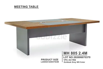 Wooden Meeting Table MH 805 2.4m - Grey Teak Finish