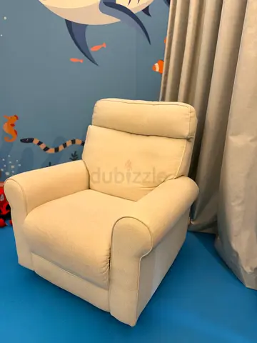Pottery barb swivel Fabric Recliner Armchair in Good Condition