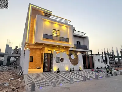 🔥 Luxury townhouse villa for sale in Al-Haliyo 2 on Azha Roundabout | Elegant stone facade | 4 master bedrooms | Modern design with double-height cei