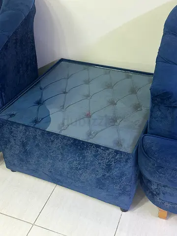 Coffee Table - Blue Tufted - Good Condition