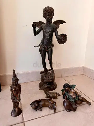 Collection of Vintage Bronze Statues and Figurines
