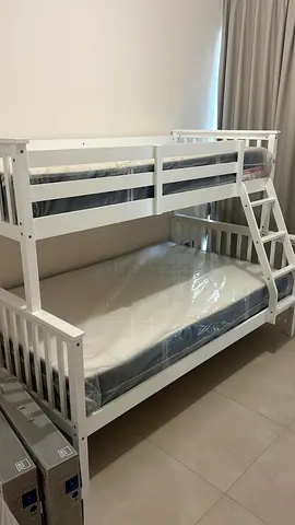 White Bunk Bed with Side Ladder - Good Condition
