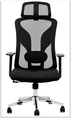 AFIFA Furniture Black Office Chair – Ergonomic Chair with Lumbar Support  Adjustable Headrest