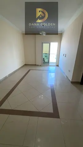 For annual rent: One-bedroom apartment with living room, two balconies, two bathrooms, and a kitchen. Unfurnished, located in Al Taawun area, Sharjah.