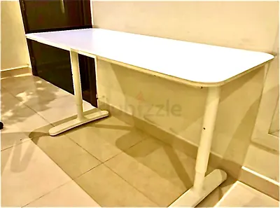3 White rectangular study/office table in good condition