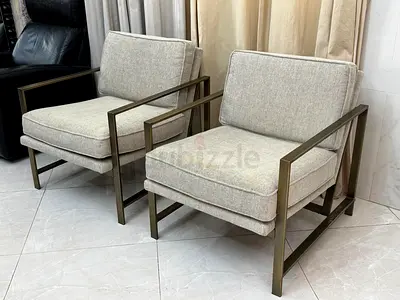 West Elm Brass Frame Accent Chair