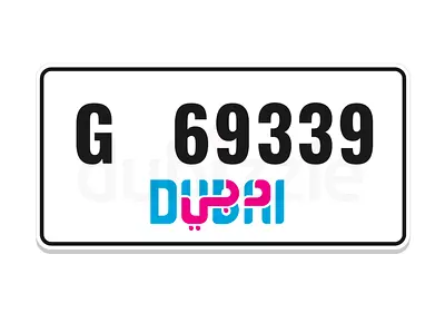 DUBAI OLD CODE PLATE NUMBER G 69339