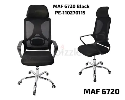 MAF 6720 Black Ergonomic Mesh Office Chair with Headrest