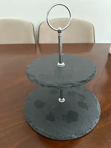 Two-tier Round Slate Serving Stand / Cake Stand