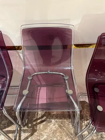 Ikea Tobias Transparent Acrylic Chair with Chrome Frame