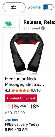 Neck and Shoulder Massager — Portable Electric Shiatsu Neck Massager