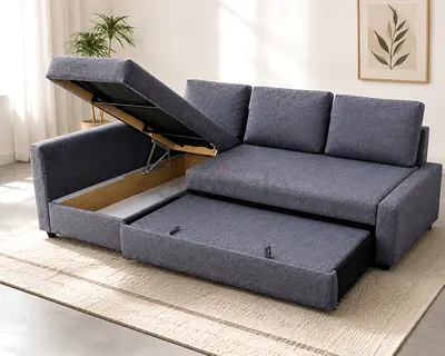 Modern L-Shape Sofa Bed with Storage