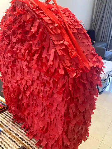 Large Red Fringe Piñata / Party Decoration