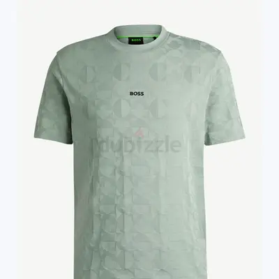BOSS Mens Light Green Logo Crew Neck T-Shirt - Size L